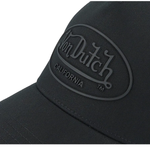 Sort Von Dutch 5-panel trucker cap med baseball rubber patch, klassisk design og justerbar rem.