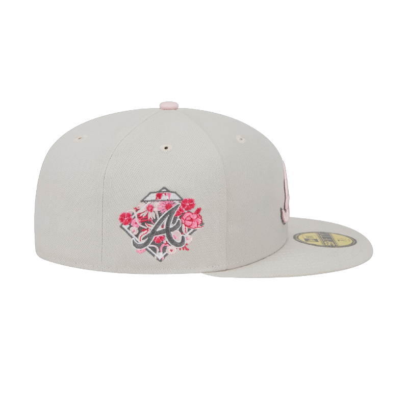 Mothers Day Atlanta Braves 59Fifty Fitted Cap - Stone/Pink - Headz Up 