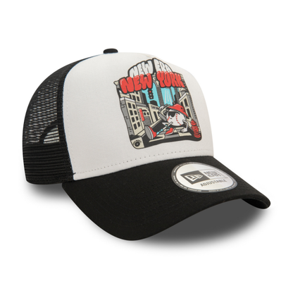 New Era - Graphic Print - A-Frame Trucker Adjustable Cap - Black/White