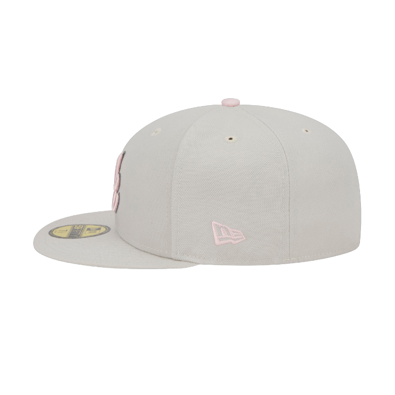 Mothers Day Atlanta Braves 59Fifty Fitted Cap - Stone/Pink - Headz Up 