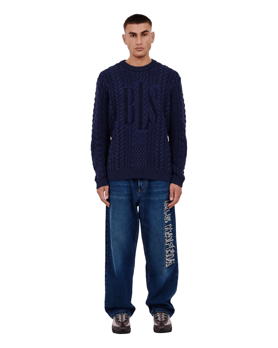 BLS - Lee Cable Heart Knit - Dark Navy - Headz Up 