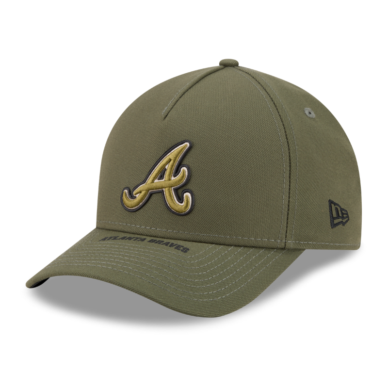 New Era - Atlanta Braves - 9FORTY M-CROWN - A-Frame Snapback - ARMED FORCES - Olive - Headz Up 