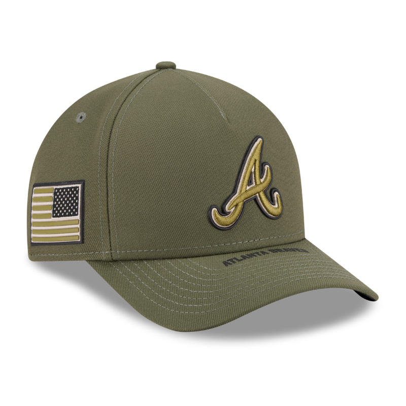 New Era - Atlanta Braves - 9FORTY M-CROWN - A-Frame Snapback - ARMED FORCES - Olive - Headz Up 