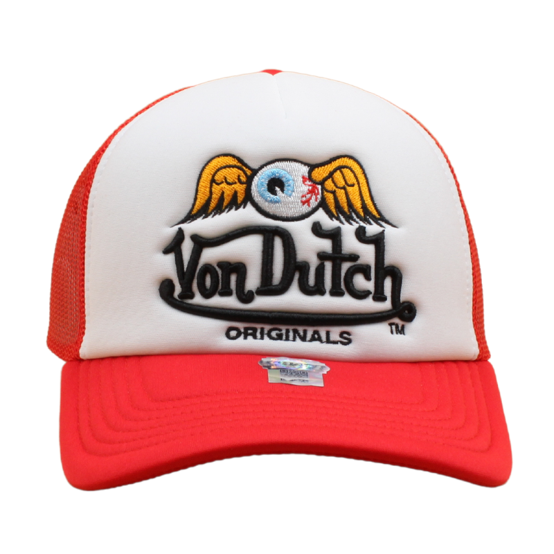 Von Dutch - Baker Trucker Cap - White/Red - Headz Up 