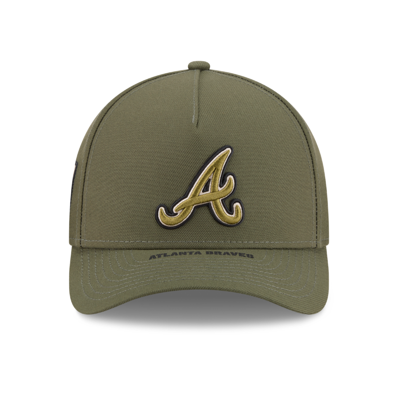 New Era - Atlanta Braves - 9FORTY M-CROWN - A-Frame Snapback - ARMED FORCES - Olive - Headz Up 