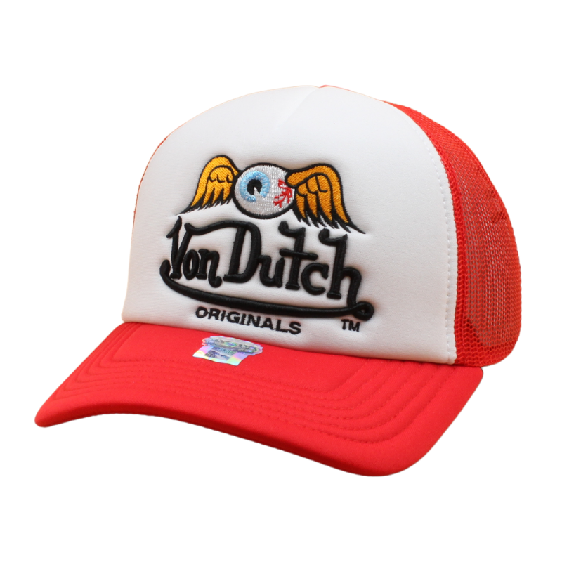 Von Dutch - Baker Trucker Cap - White/Red - Headz Up 