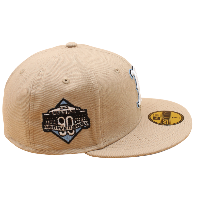 New Era - 59FIFTY Fitted - Boston Red Sox - 90th Anniversary - Khaki/Sky Blue UV - Headz Up 