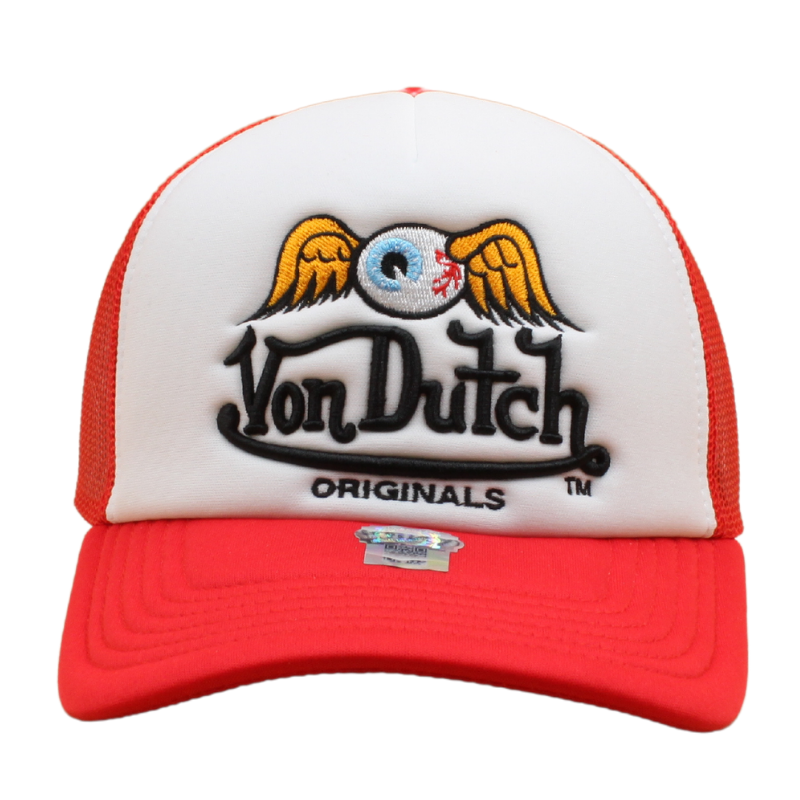 Von Dutch - Baker Trucker Cap - White/Red - Headz Up 