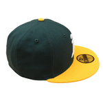 New Era - 59FIFTY Fitted Cap - Oakland Athletics - Dark Green Wool/Yellow - Grey UV - Headz Up 