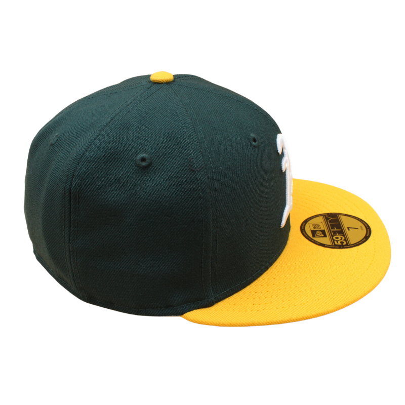 New Era - 59FIFTY Fitted Cap - Oakland Athletics - Dark Green Wool/Yellow - Grey UV - Headz Up 