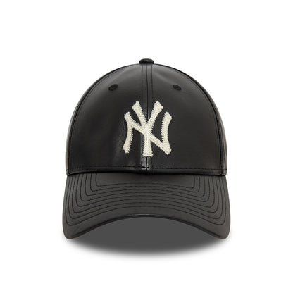 New Era - MLB Leather - New York Yankees - 9Forty Baseball Cap - Black