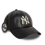 New Era - MLB Leather - New York Yankees - 9Forty Baseball Cap - Black - Headz Up 