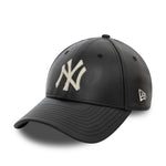 New Era - MLB Leather - New York Yankees - 9Forty Baseball Cap - Black - Headz Up 