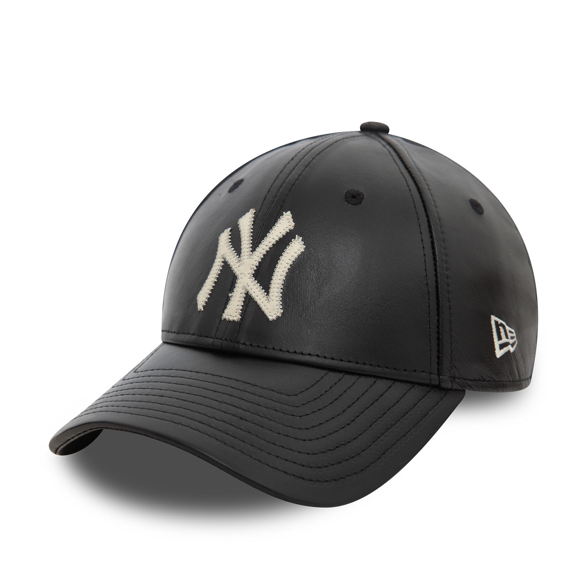 New Era - MLB Leather - New York Yankees - 9Forty Baseball Cap - Black - Headz Up 