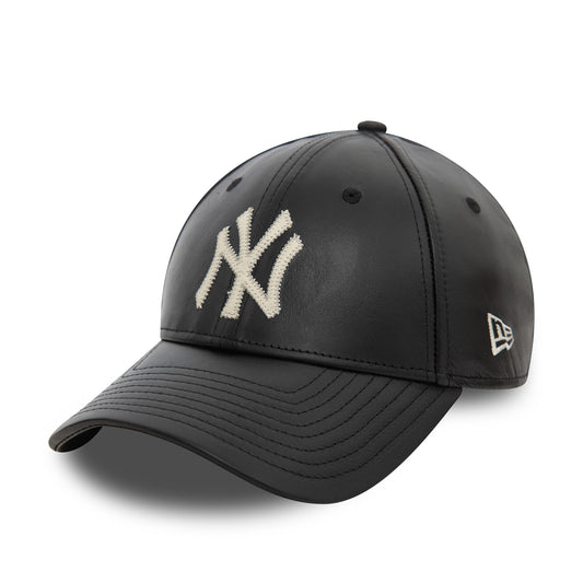 New Era - MLB Leather - New York Yankees - 9Forty Baseball Cap - Black