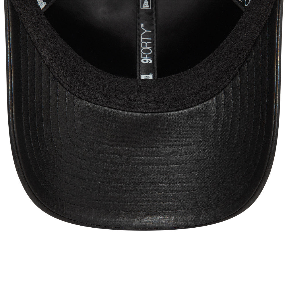 New Era - MLB Leather - New York Yankees - 9Forty Baseball Cap - Black - Headz Up 