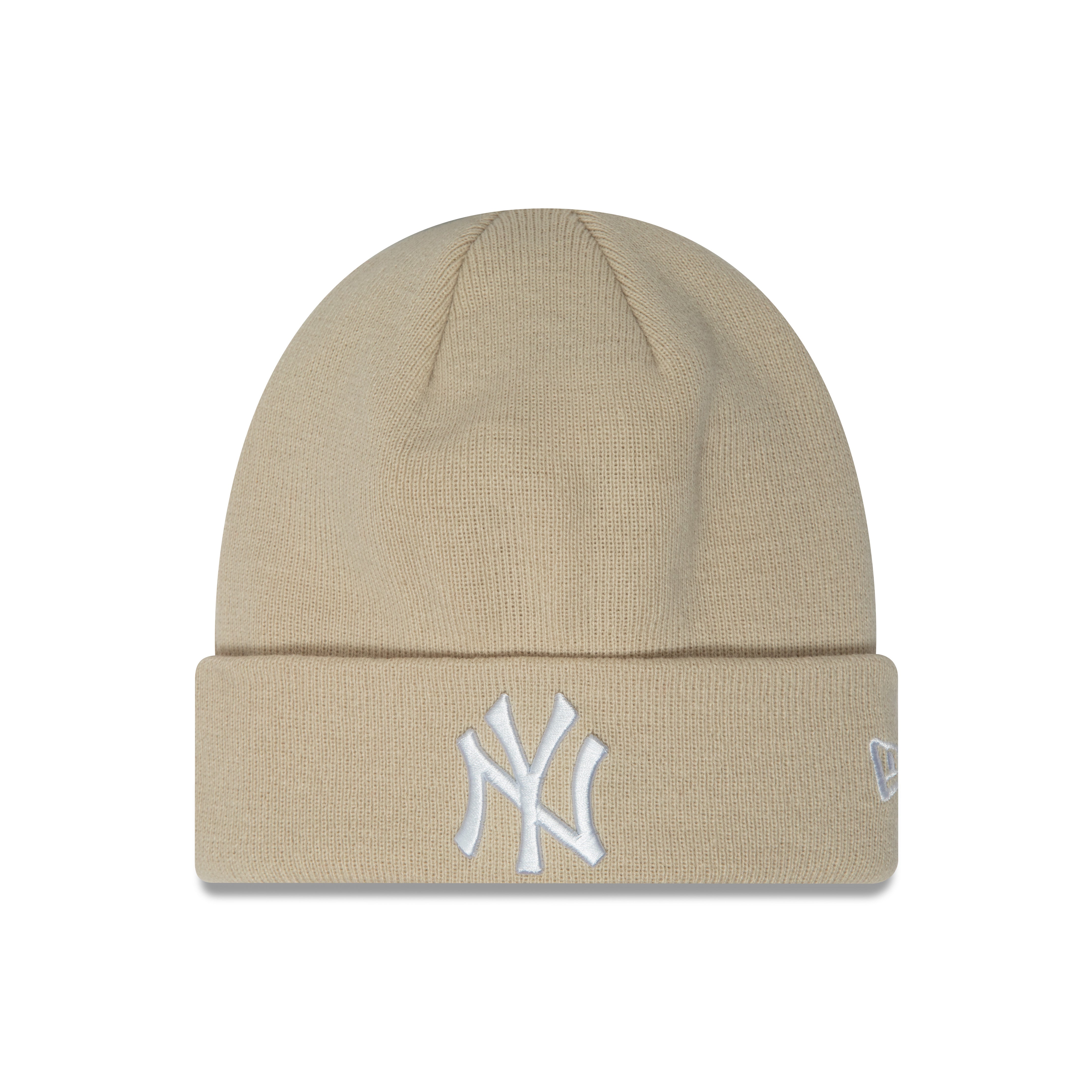 New Era - MLB Essential Cuff Beanie - New York Yankees - Stone/White - Headz Up 