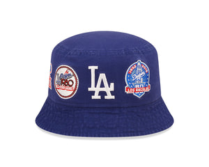 Los Angeles Dodgers MLB Multi Patch Bucket Hat - Blue - Headz Up 