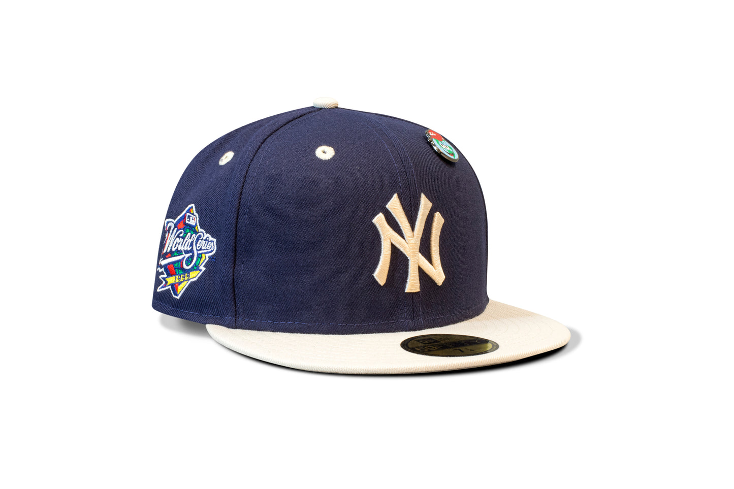 MLB World Series Pin New York Yankees 59Fifty Fitted Cap - Navy/Stone - Headz Up 