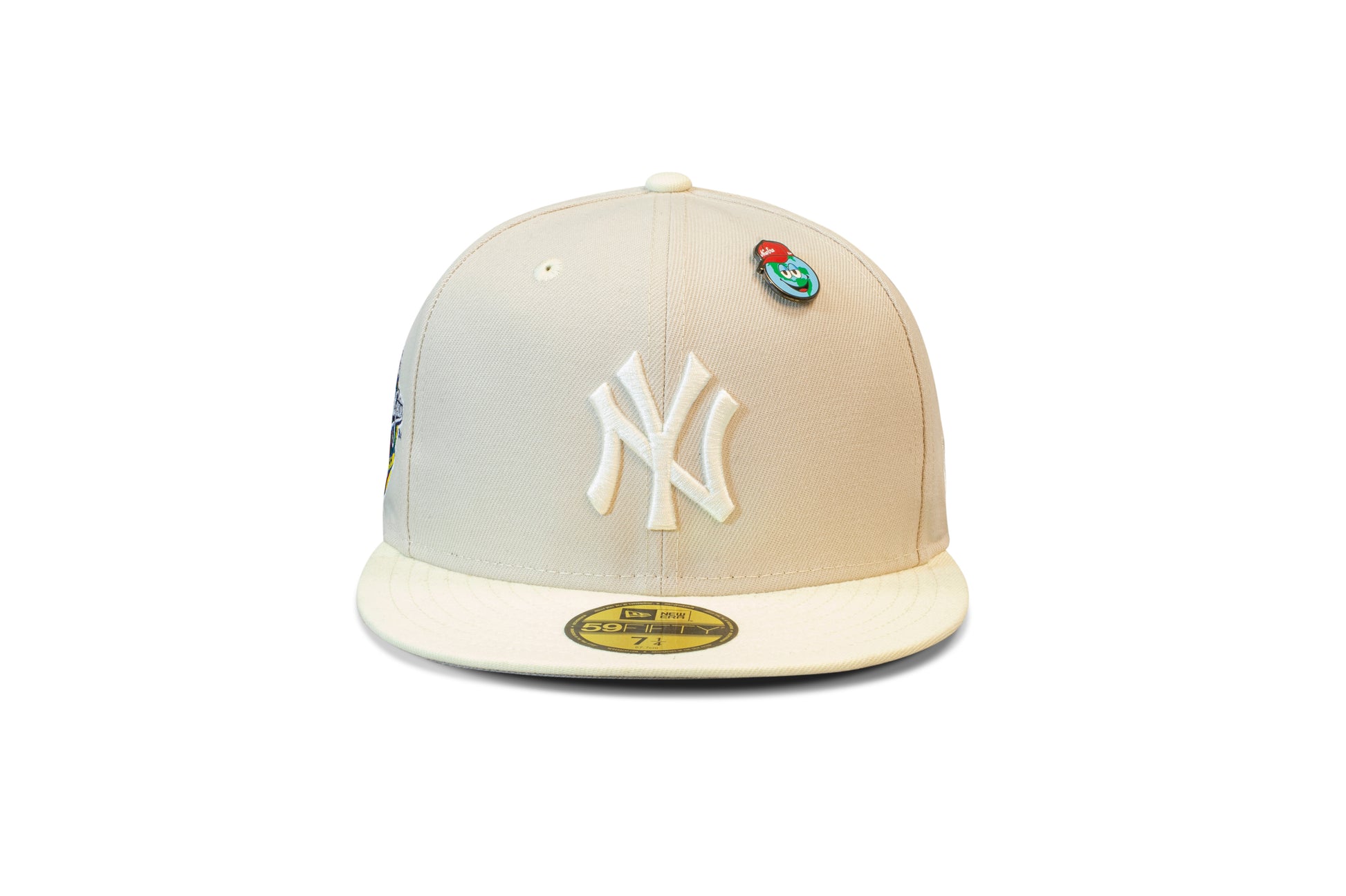 MLB World Series Pin New York Yankees 59Fifty Fitted Cap - Stone/Chrome White - Headz Up 