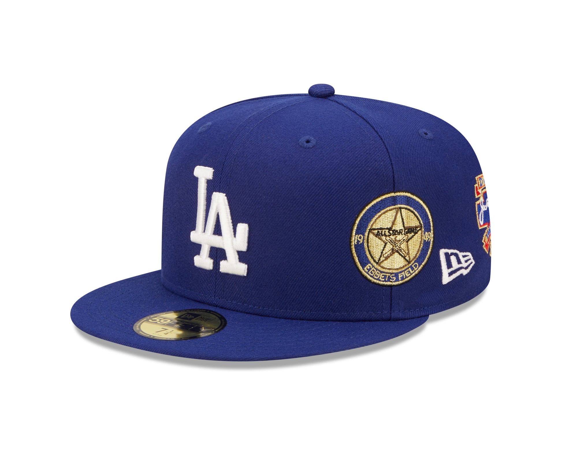 Los Angeles Dodgers Cooperstown Multi Patch 59FIFTY Cap - Royal Blue - Headz Up 
