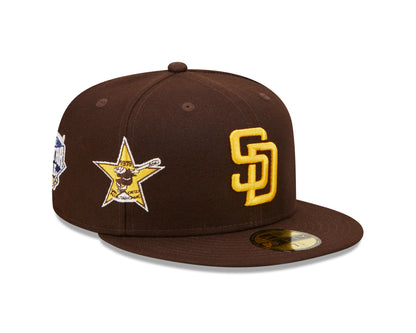 San Diego Padres Cooperstown Multi Patch 59FIFTY Cap - Brown - Headz Up 