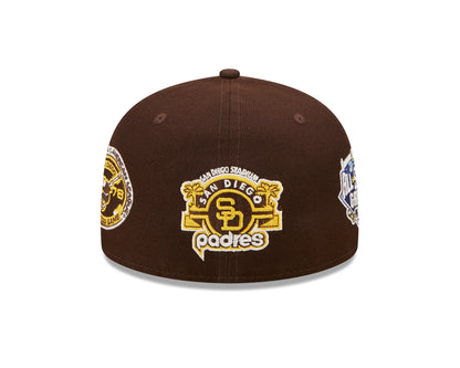 San Diego Padres Cooperstown Multi Patch 59FIFTY Cap - Brown - Headz Up 
