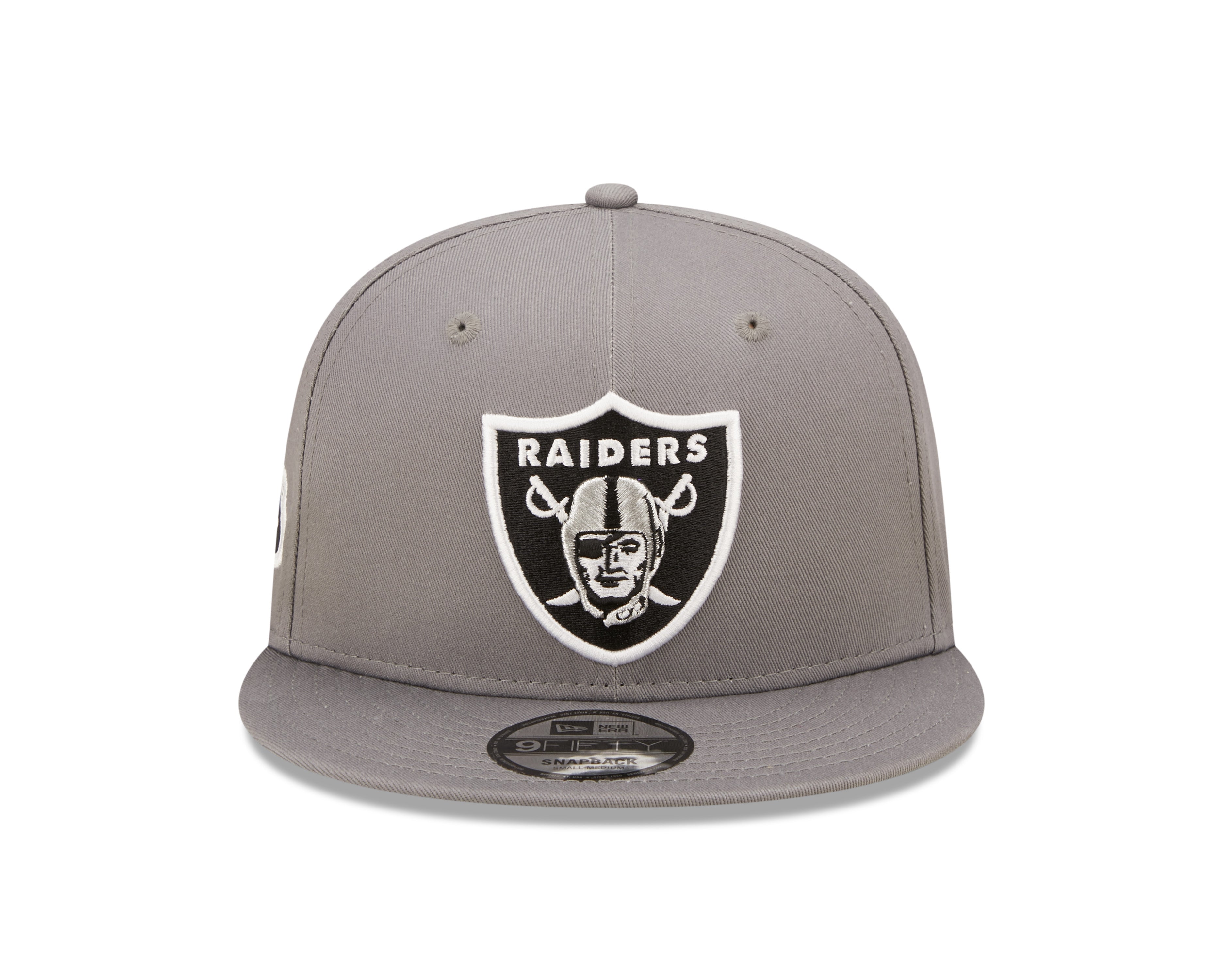 Las Vegas Raiders Team Side Patch 9Fifty Snapback - Grey - Headz Up 