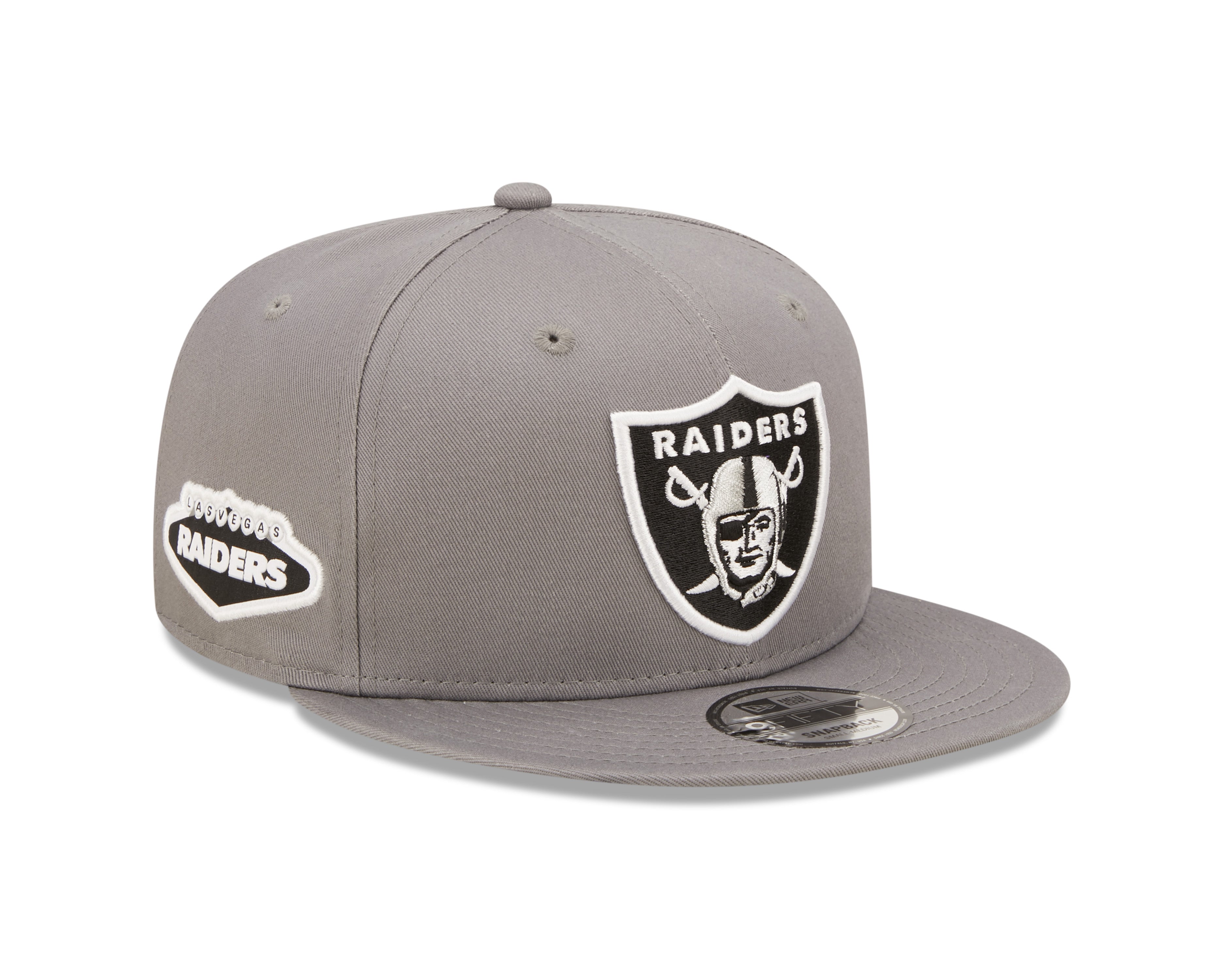 Las Vegas Raiders Team Side Patch 9Fifty Snapback - Grey - Headz Up 