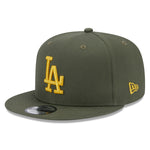 New Era 9Fifty Side Patch Los Angeles Dodgers - Olive/Yellow - Headz Up 