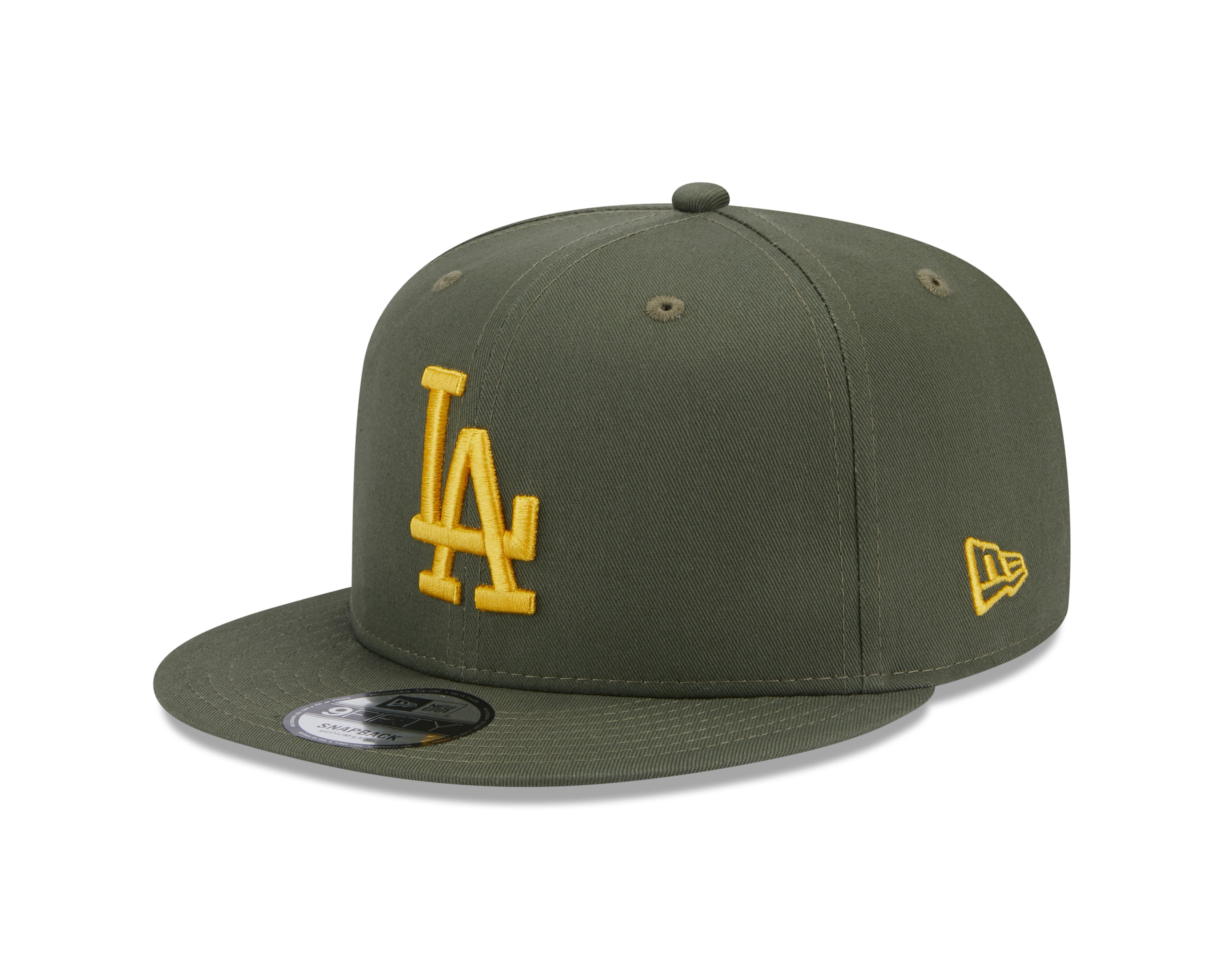 New Era 9Fifty Side Patch Los Angeles Dodgers - Olive/Yellow - Headz Up 