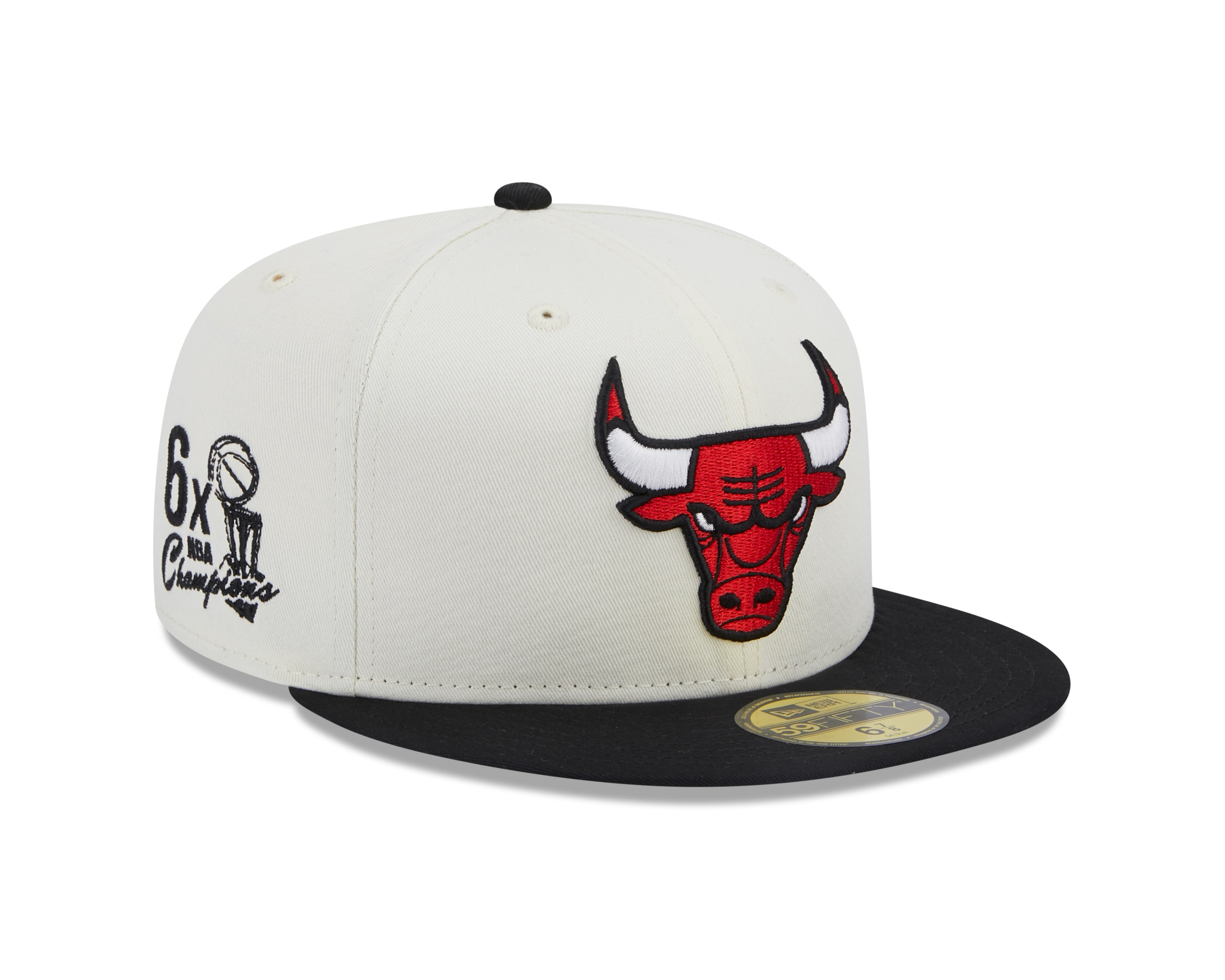 New Era 59Fifty Fitted Cap CHAMPIONSHIPS Chicago Bulls - White/Black - Headz Up 