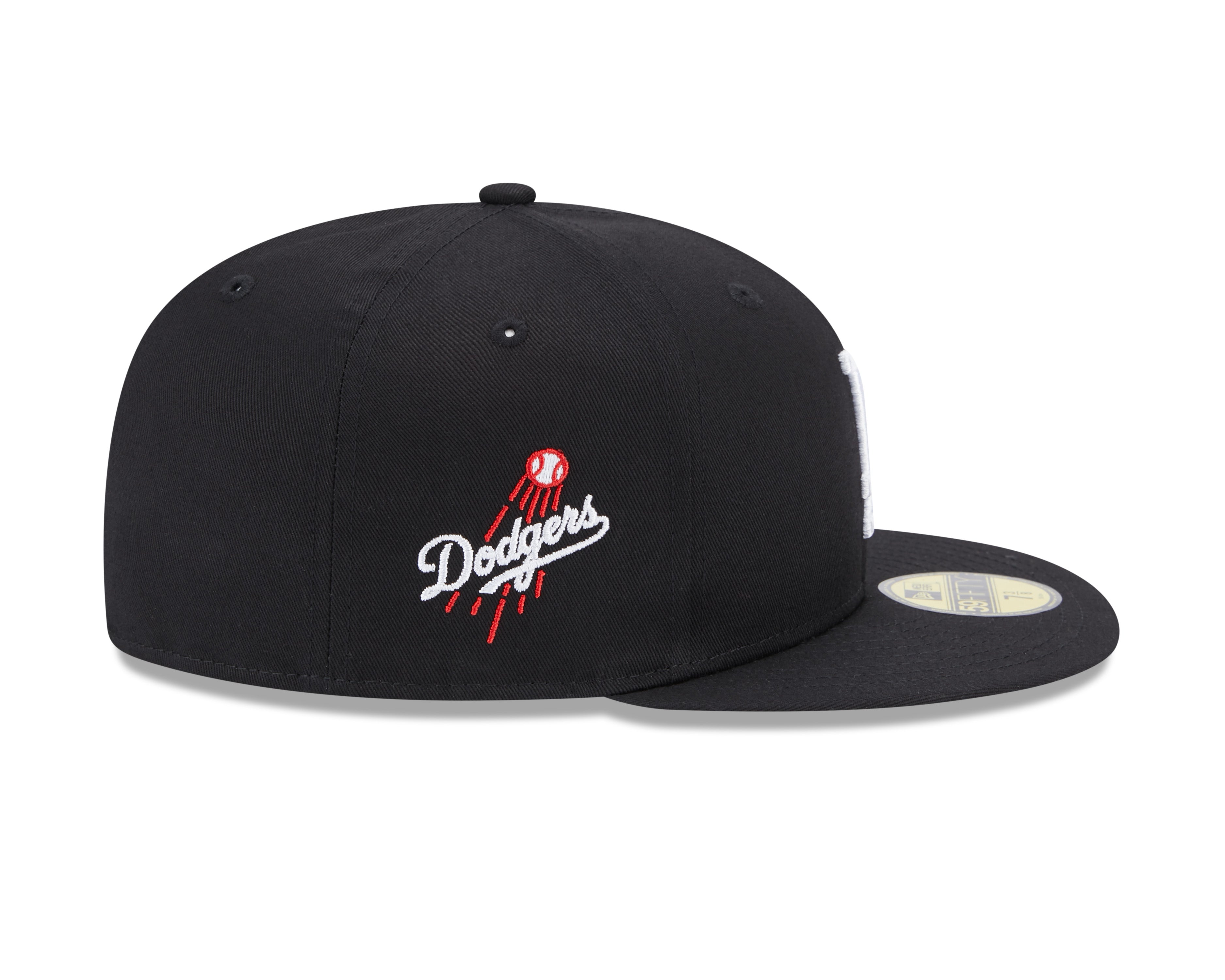 New Era 59Fifty Fitted Cap Team Side Patch Los Angeles Dodgers - Black - Headz Up 