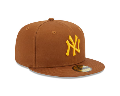 New Era 59Fifty Fitted Cap League Essential New York Yankees - Light Brown/Yellow - Headz Up 