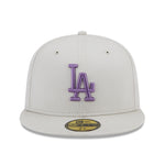 New Era 59Fifty Fitted Cap League Essential Los Angeles Dodgers - Stone/Purple - Headz Up 