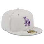 New Era 59Fifty Fitted Cap League Essential Los Angeles Dodgers - Stone/Purple - Headz Up 
