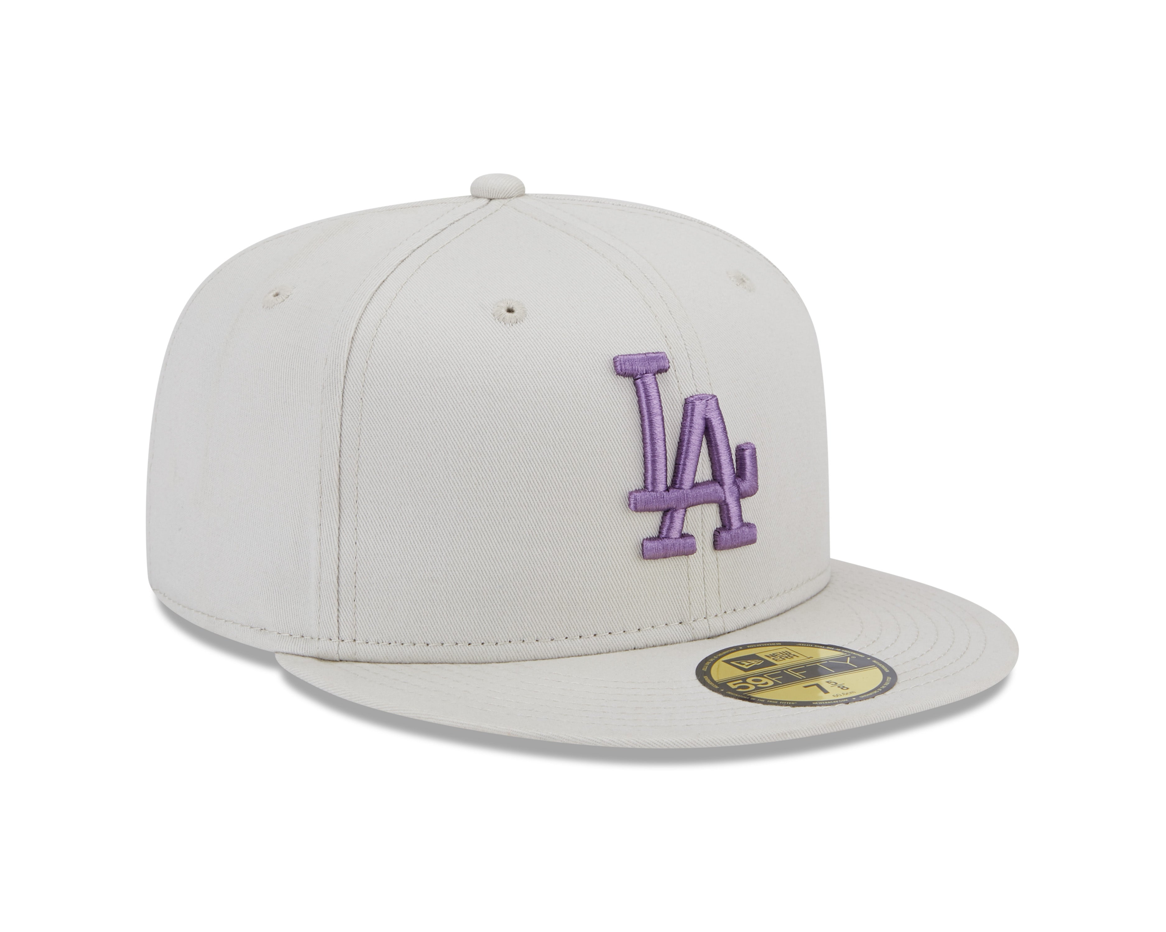 New Era 59Fifty Fitted Cap League Essential Los Angeles Dodgers - Stone/Purple - Headz Up 