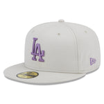 New Era 59Fifty Fitted Cap League Essential Los Angeles Dodgers - Stone/Purple - Headz Up 