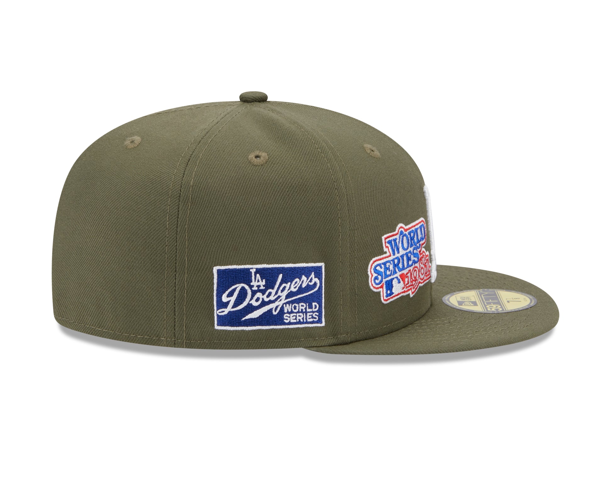 New Era - MLB WS All Over Patches 59Fifty Fitted - Los Angeles Dodgers - Olive - Headz Up 