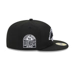 Sort New Era 59FIFTY fitted Lakers cap med Los Angeles Lakers logo og Western Conference-emballage.