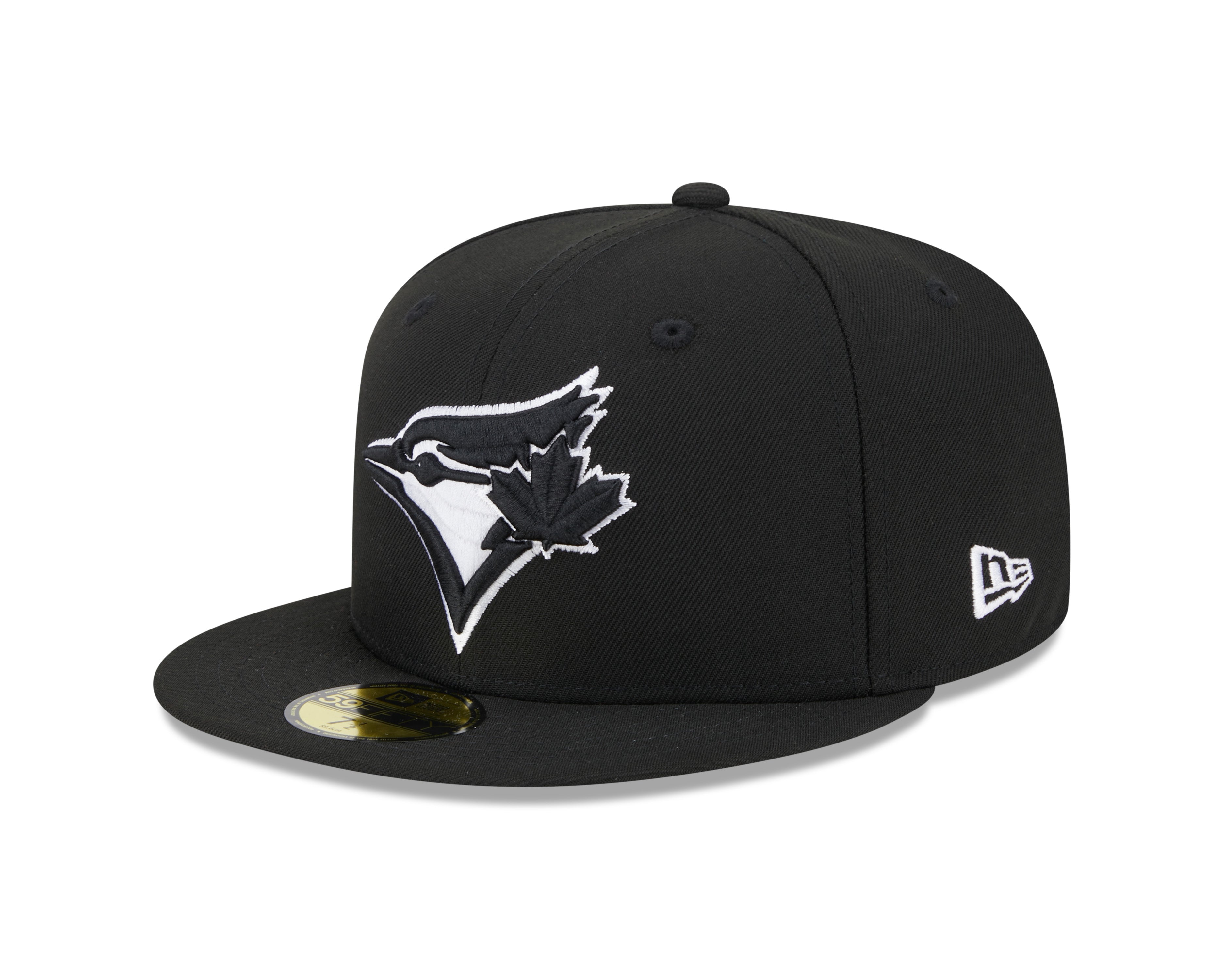 Sort New Era 59FIFTY fitted cap med Toronto Blue Jays logo og WS 1993 embroidery, visuelt tydelig i billedet.