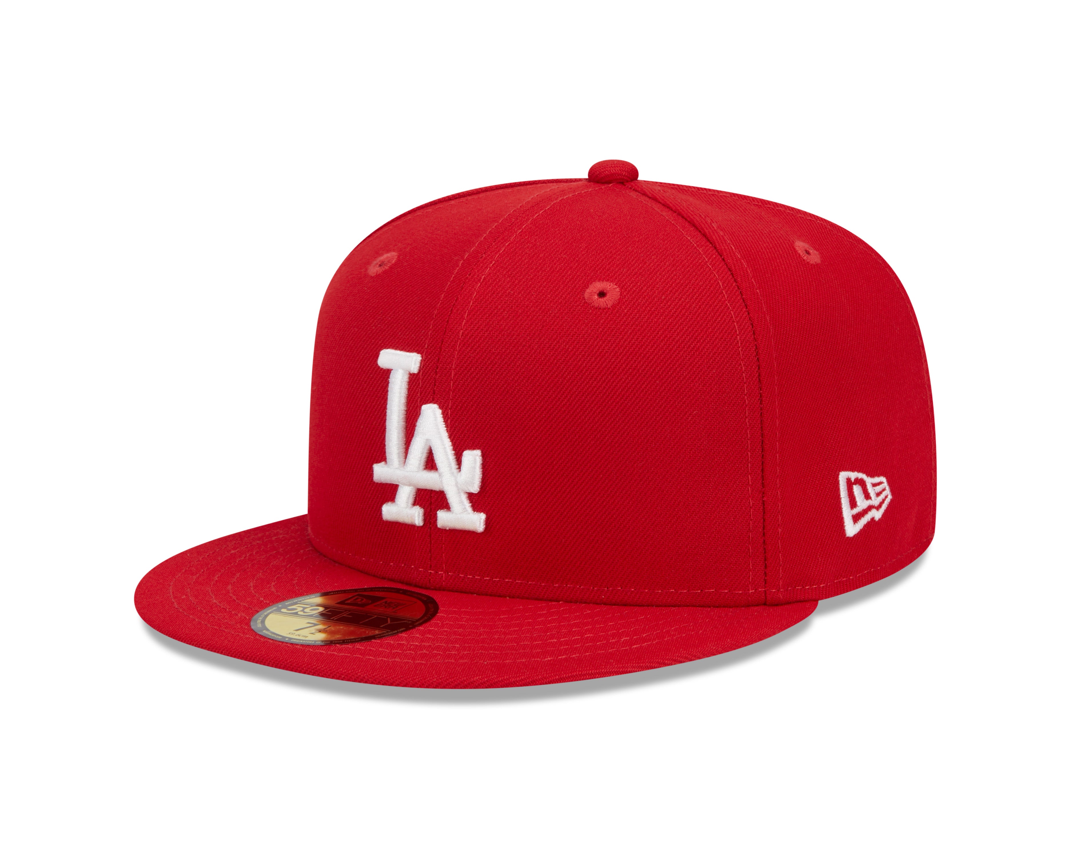 New Era 59FIFTY fit cap med Los Angeles Dodgers logo, rød farve og WS 2000 motiv, moderne og stilfuld hovedbeklædning