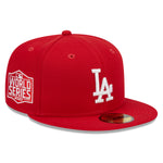 New Era 59FIFTY fitted cap med Los Angeles Dodgers logo, rød farve og WS 2000 emblem på forsiden.