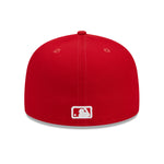 New Era 59FIFTY fitted cap med Oakland Athletics logo, scarlet farve og WS 1989 embroidery, sportscap med flat top og justerbar pasform