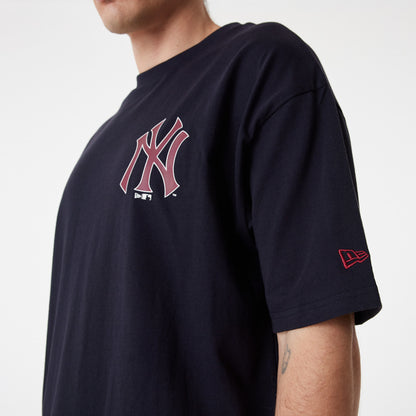 New Era - MLB Large Logo T-Shirt - New York Yankees - Navy/Cardinal - Headz Up 
