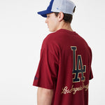 New Era - MLB Large Logo T-Shirt - Los Angeles Dodgers - Cardinal/Navy - Headz Up 