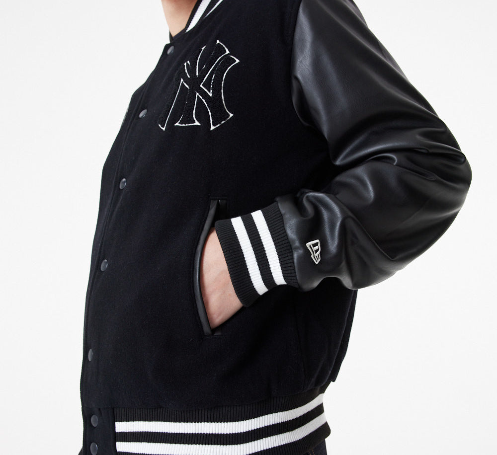New Era - New York Yankees - Large Logo Varsity Jacket - Black - Headz Up 