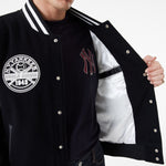 New Era - New York Yankees - Large Logo Varsity Jacket - Black - Headz Up 