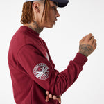 New Era - MLB Large Logo OS Crewneck - New York Yankees - Cardinal/Navy - Headz Up 