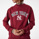 New Era - MLB Large Logo OS Crewneck - New York Yankees - Cardinal/Navy - Headz Up 
